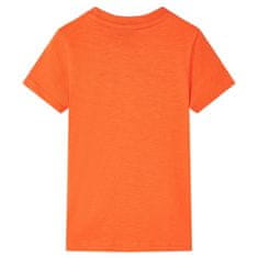 Vidaxl Otroška majica s kratkimi rokavi temno oranžna 116