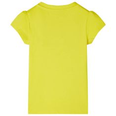 Vidaxl Otroška majica s kratkimi rokavi živo rumena 128