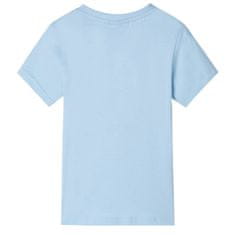 Vidaxl Otroška majica s kratkimi rokavi svetlo modra 116