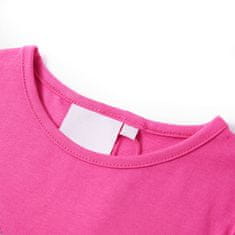 Vidaxl Otroška majica s kratkimi rokavi Temno roza 140
