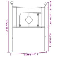 Vidaxl Kovinsko posteljno vzglavje črno 80 cm