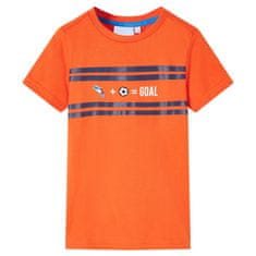 Vidaxl Otroška majica s kratkimi rokavi temno oranžna 116