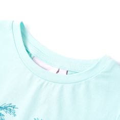 Vidaxl Otroška majica s kratkimi rokavi svetlo turkizna 116