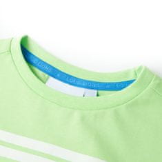 Vidaxl Otroška majica s kratkimi rokavi neon zelena 128
