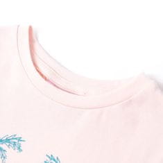Vidaxl Otroška majica s kratkimi rokavi nežno roza 128