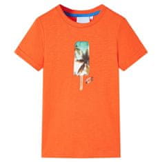 Vidaxl Otroška majica s kratkimi rokavi temno oranžna 92
