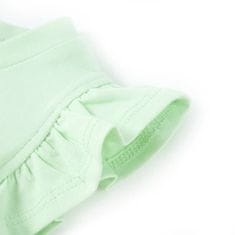 Vidaxl Otroška majica s kratkimi rokavi z volančki nežno zelena 140