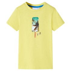 Vidaxl Otroška majica s kratkimi rokavi rumena 104