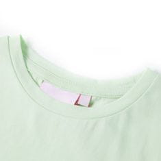 Vidaxl Otroška majica s kratkimi rokavi nežno zelena 104