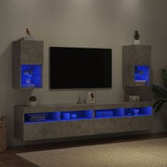 Vidaxl TV omarice z LED lučkami 2 kosa betonsko siva 30,5x30x60 cm