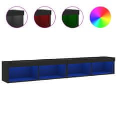 Vidaxl TV omarice z LED lučmi 2 kosa črna 100x30x30 cm
