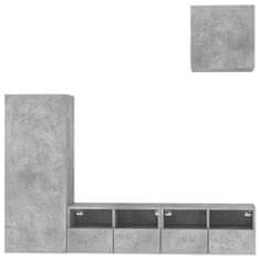 Vidaxl Komplet TV omaric 4-delni betonsko siv inženirski les
