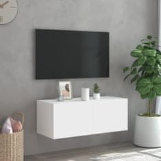 Vidaxl Stenska TV omarica z LED lučkami bela 80x35x31 cm