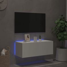 Vidaxl Stenska TV omarica z LED lučkami bela 80x35x31 cm