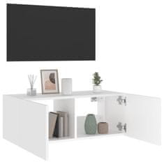 Vidaxl Stenska TV omarica z LED lučkami bela 80x35x31 cm