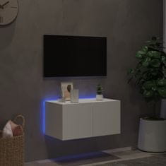 Vidaxl Stenska TV omarica z LED lučkami bela 60x35x31 cm