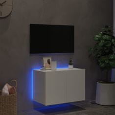 Vidaxl Stenska TV omarica z LED lučkami bela 60x35x41 cm