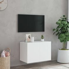 Vidaxl Stenska TV omarica z LED lučkami bela 60x35x41 cm