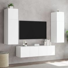 Vidaxl Komplet TV omaric LED 6-delni bel inženirski les