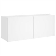 Vidaxl Stenska TV omarica z LED lučkami bela 100x35x41 cm