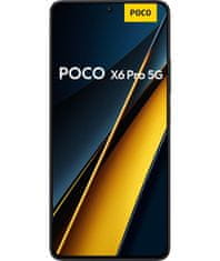 POCO X6 Pro 5G pametni telefon 8/256GB, rumena, vegansko usnje