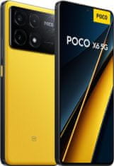 POCO X6 Pro 5G pametni telefon 12/512GB, rumena, vegansko usnje