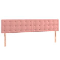 Vidaxl Box spring postelja z vzmetnico roza 200x200 cm žamet