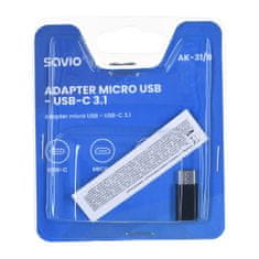 SAVIO savio ak-31 / b kabelski vmesnik/spolni adapter micro usb usb 3.1 tip c črn