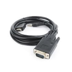 Gembird gembird a-hdmi-vga-03-6 video kabelski adapter 1,8 m hdmi tip a (standard) vga (d-sub) + 3,5 mm črn