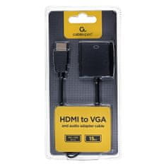 Gembird gembird a-hdmi-vga-03 video kabelski adapter 0,15 m hdmi tip a (standard) vga (d-sub) črn