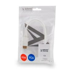 SAVIO savio cl-27 video kabelski adapter 0,2 m vga (d-sub) hdmi tip a (standard) bela