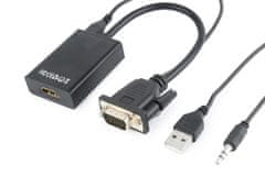 Gembird gembird a-vga-hdmi-01 video kabelski adapter 0,15 m hdmi tip a (standard) vga (d-sub) črn