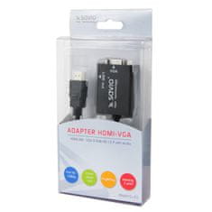 SAVIO savio cl-23 video kabelski adapter 0,5 m vga (d-sub) hdmi tip a (standard) črn