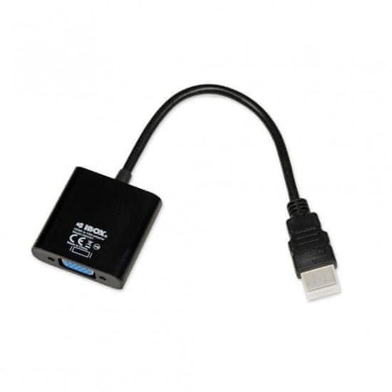 iBOX ibox iahv01 video kabelski adapter hdmi tip a (standardni) vga (d-sub) črn