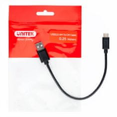 Unitek Unitek usb kabel usb-a - usb-c 25cm, y-c480bk