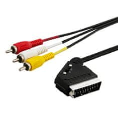 SAVIO savio audio/video scart - 3xrca (cinch) kabel 2m cl-133 black