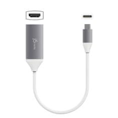 slomart j5create adapter usb-c na 4k hdmi (usb-c m - 4k hdmi f 10cm; barva srebrno bela) jca153g-n