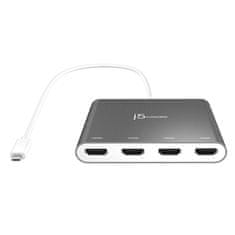 slomart j5create jca366-n usb-cto 4-portni hdmi adapter za več monitorjev, srebrn