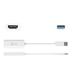 slomart adapter j5create adapter za več monitorjev (usb3.1m - 4k hdmi f 8cm; barva bela) jua254-n