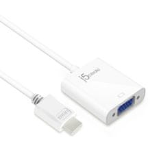 slomart j5create adapter hdmi na vga (hdmi m - vga f 3,5 mm avdio f 10 cm; barva bela) jda213-n