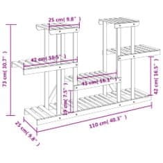 Vidaxl Stojalo za rastline 110x25x73 cm trden les jelke