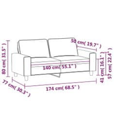 Vidaxl Dvosed črn 140 cm blago