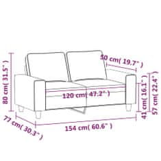 Vidaxl Dvosed svetlo siv 120 cm blago