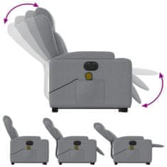 Vidaxl Električni masažni naslanjač s funkcijo vstajanja svetlo siv