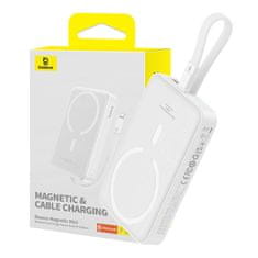 NEW Powerbank Baseus Magnetic Mini 10000mAh, USB-C 20W MagSafe (bela)