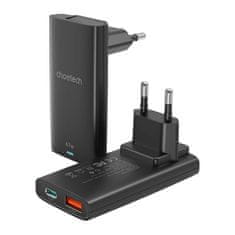 Choetech choetech mini potovalni polnilec pd6011 pd65w gan slim usb-a+c (črn)