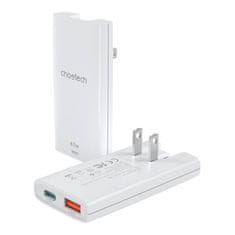 Choetech choetech mini potovalni polnilec pd6011 pd65w gan slim usb-a+c (bel)