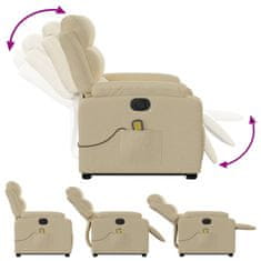 Vidaxl Električni masažni naslanjač s funkcijo vstajanja krem