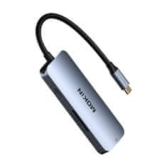 NEW MOKiN 7 v 1 večportno vozlišče USB-C do 3x USB3.0+ SD/TF + HDMI + PD (srebrno)