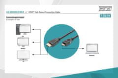 Digitus HDMI 1.3 / 1.2 (C-A) priključni kabel 2 m, zlati kontakti, Ultra HD 24p